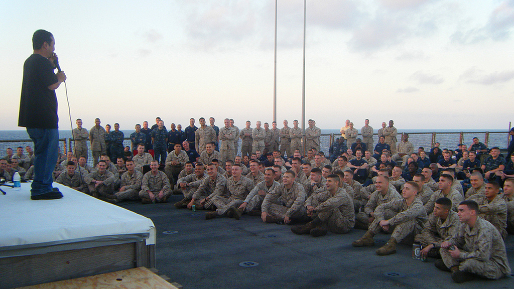 Performing on the USS Bataan