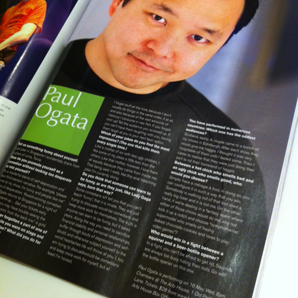Paul Ogata interview in FHM, June 2012